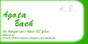 agota bach business card